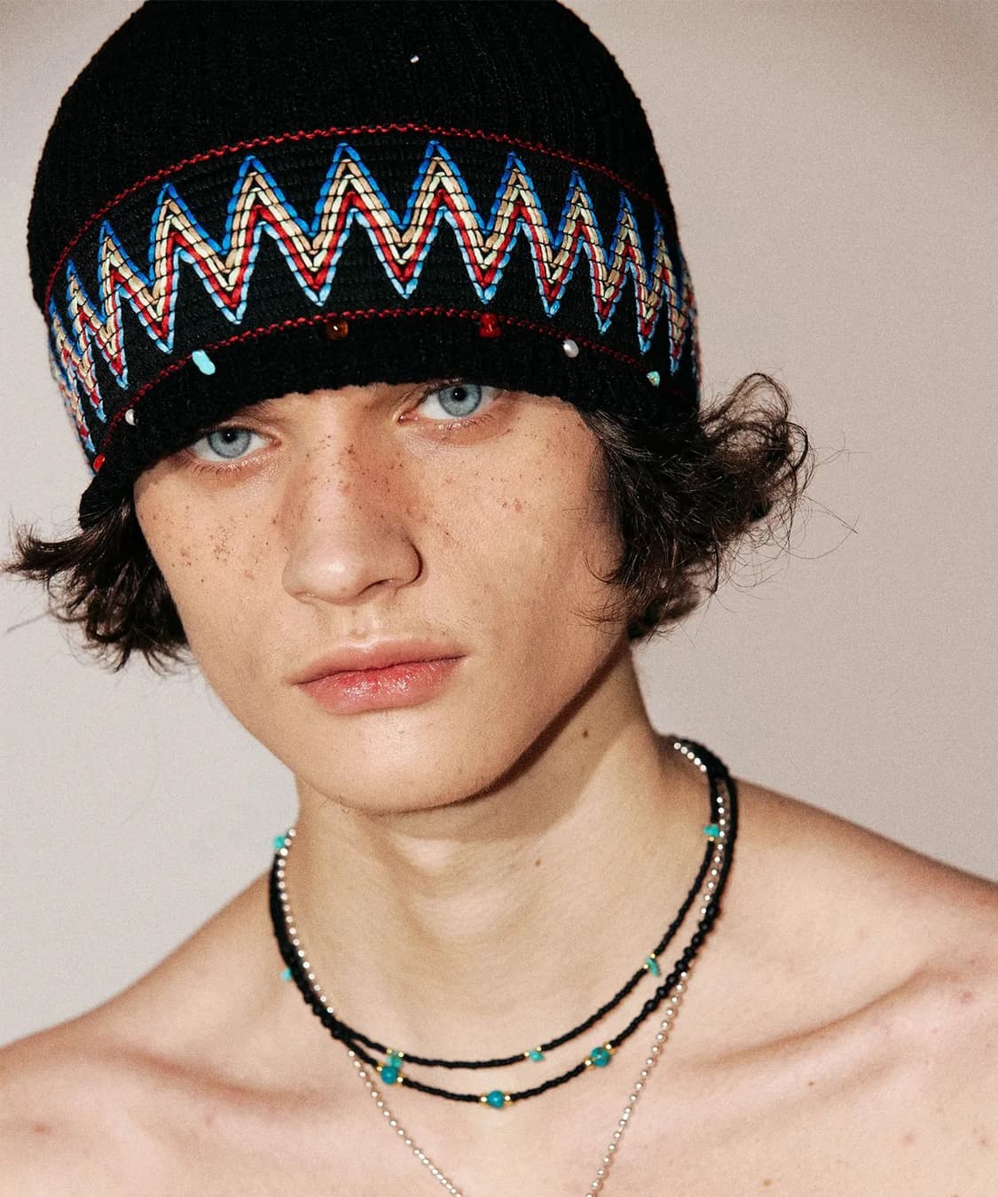 에씰미 에스닉 젬스톤 와치 캡 비니 상품이미지2