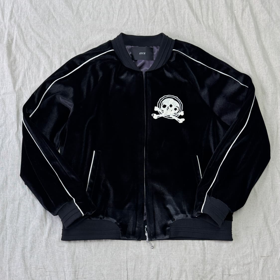 ETCE 스컬 벨벳 블루종 자켓 L 상품이미지1