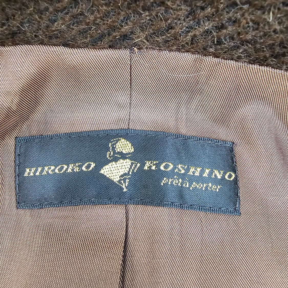 HIROKO KOSHINO 브라운 알파카 모헤어 숄카라 벨트 코트 상품이미지9