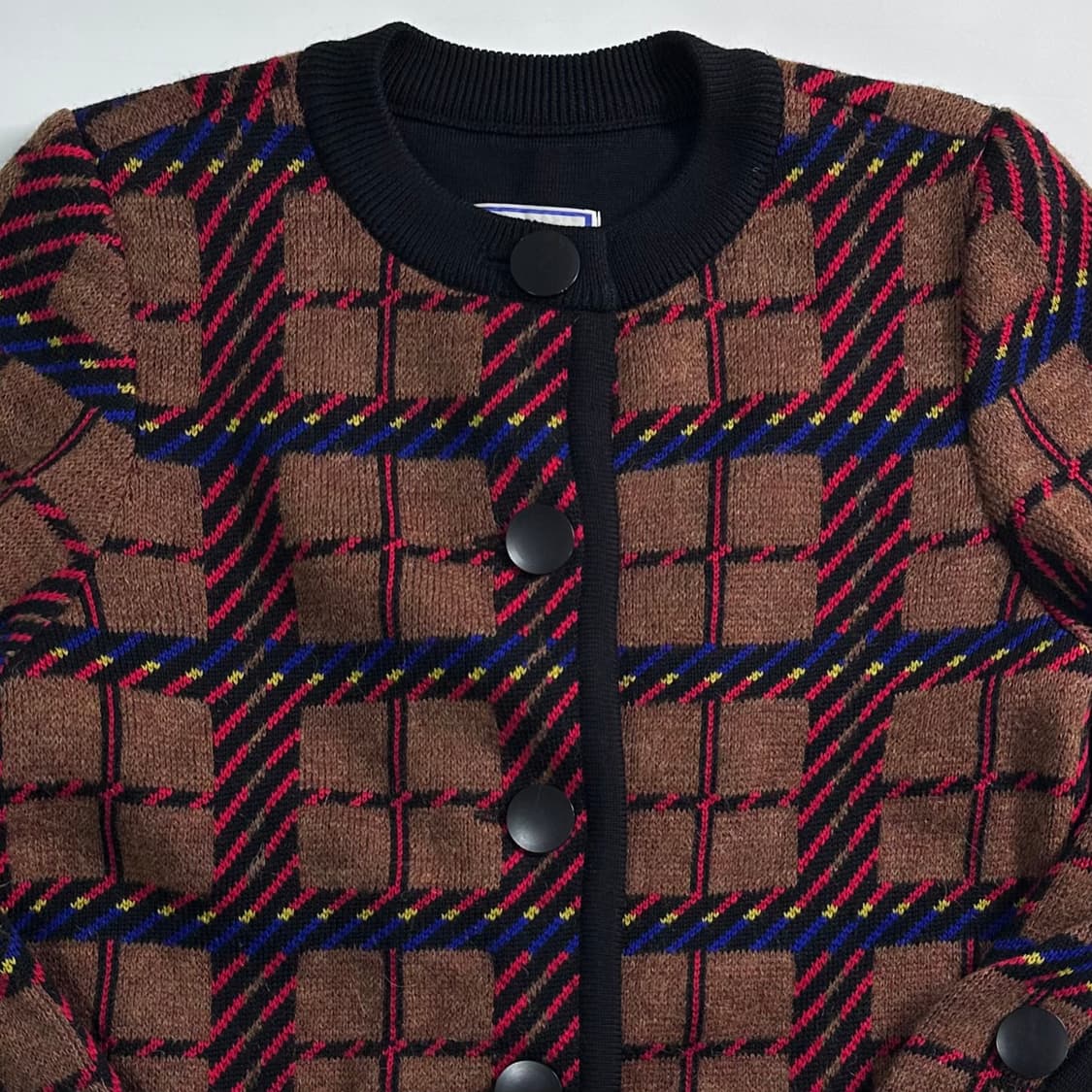 YSL 입생로랑 울 체크 가디건 상품이미지2