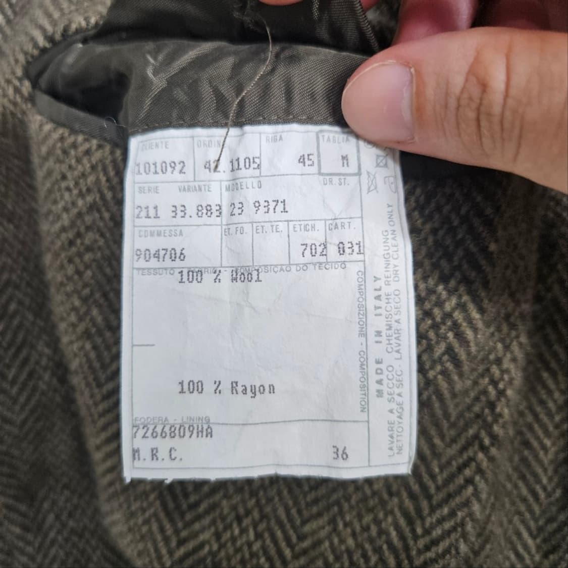 폴로 랄프 로렌 램스울 헤링본 블레이져 M 이태리 메이드 상품이미지7