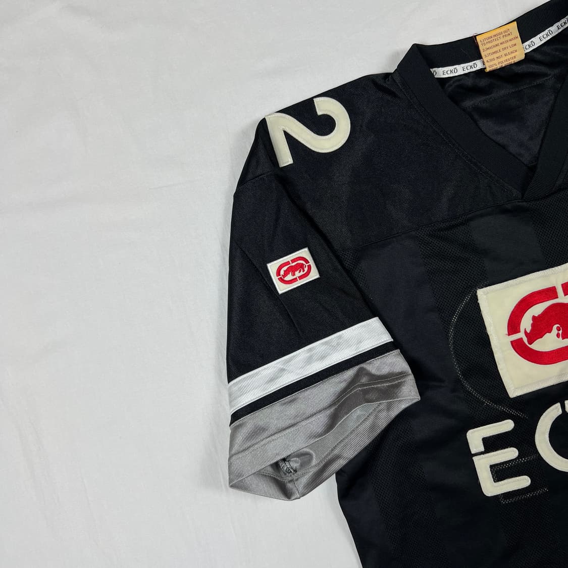 90’s 에코언리미티드 ecko unltd 로고 반팔 메쉬져지 상품이미지4
