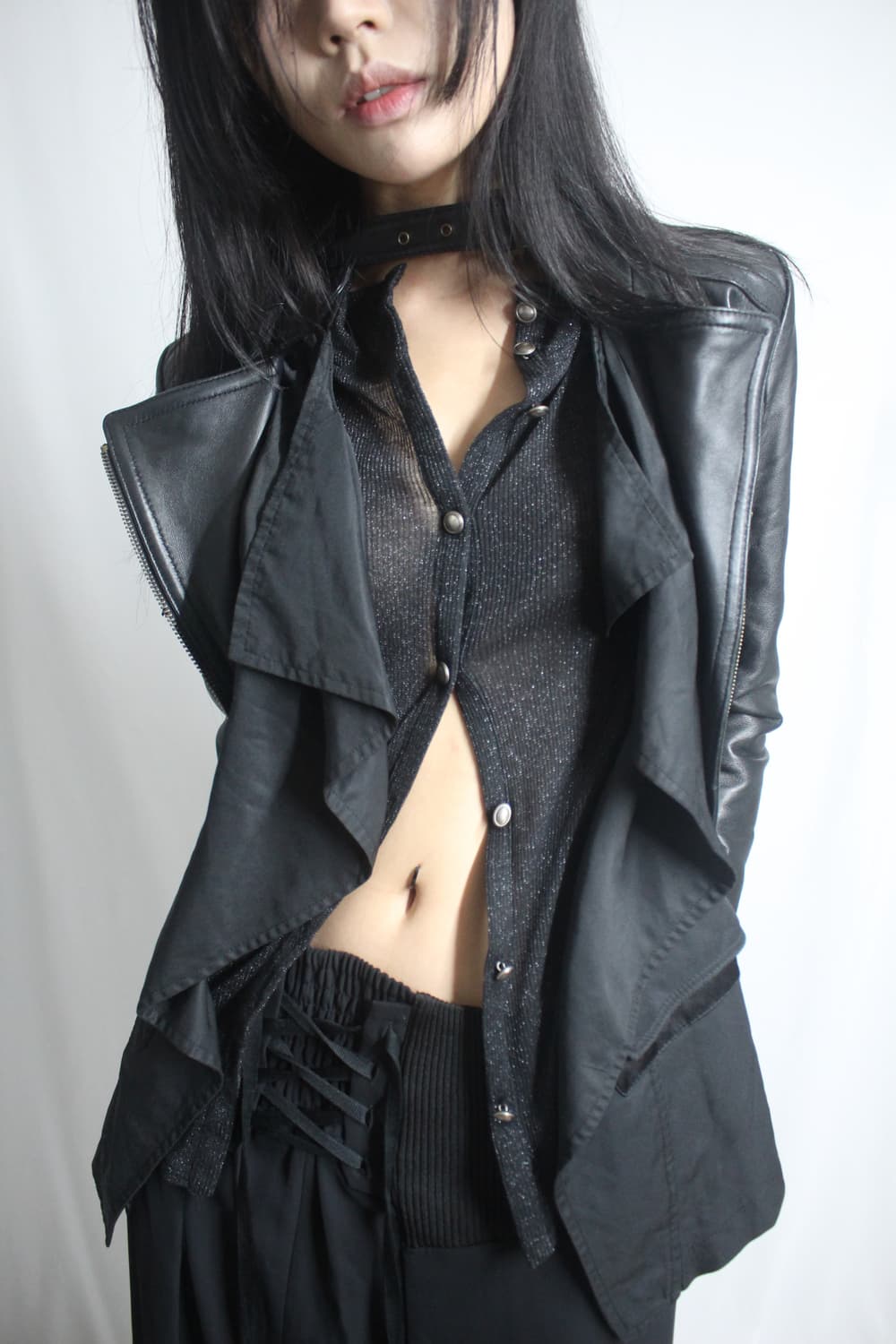 A6 double layered draped hooded vest 상품이미지7