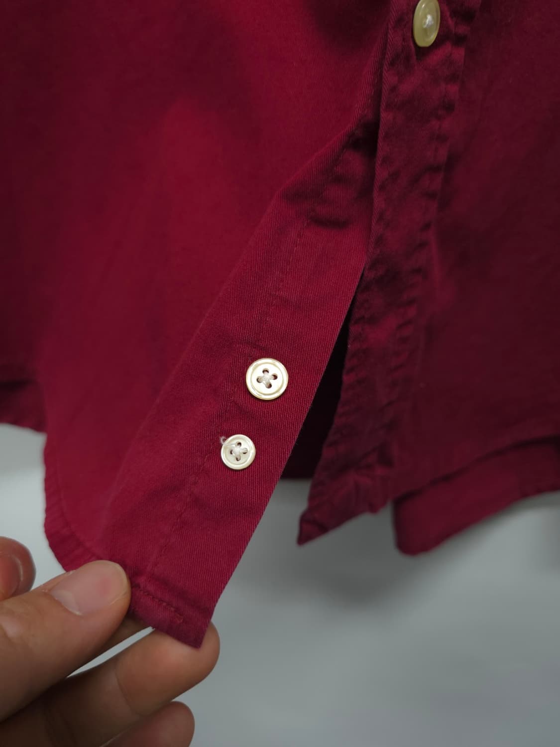 폴로 랄프로렌 90s 빈티지 클래식핏 반팔 셔츠 레드 100 상품이미지6