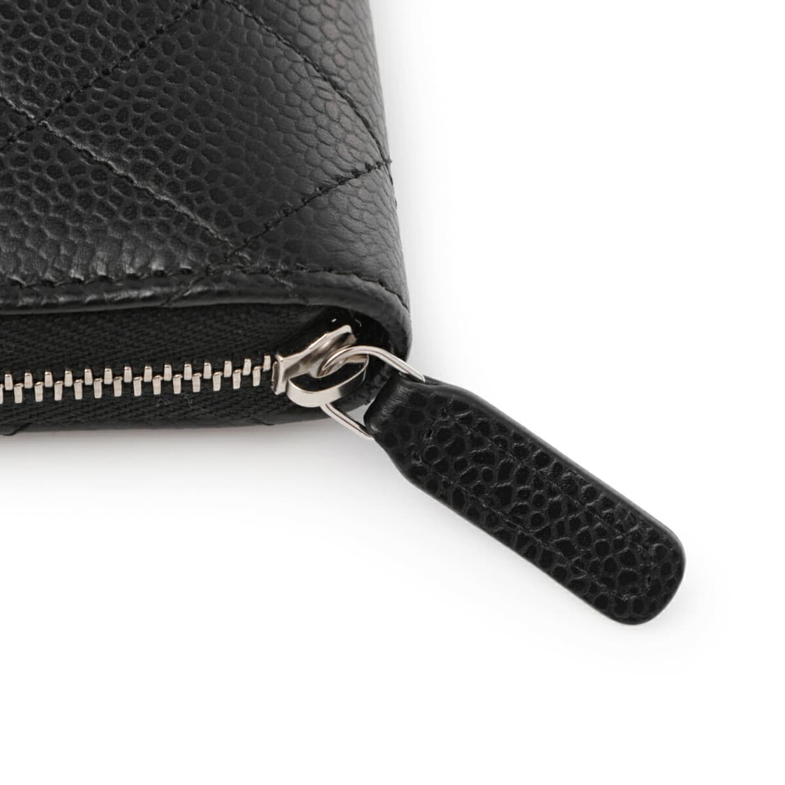 샤넬 클래식 지퍼 동전 지갑 그레인드 카프스킨 & 실버 메탈 블랙 상품이미지5