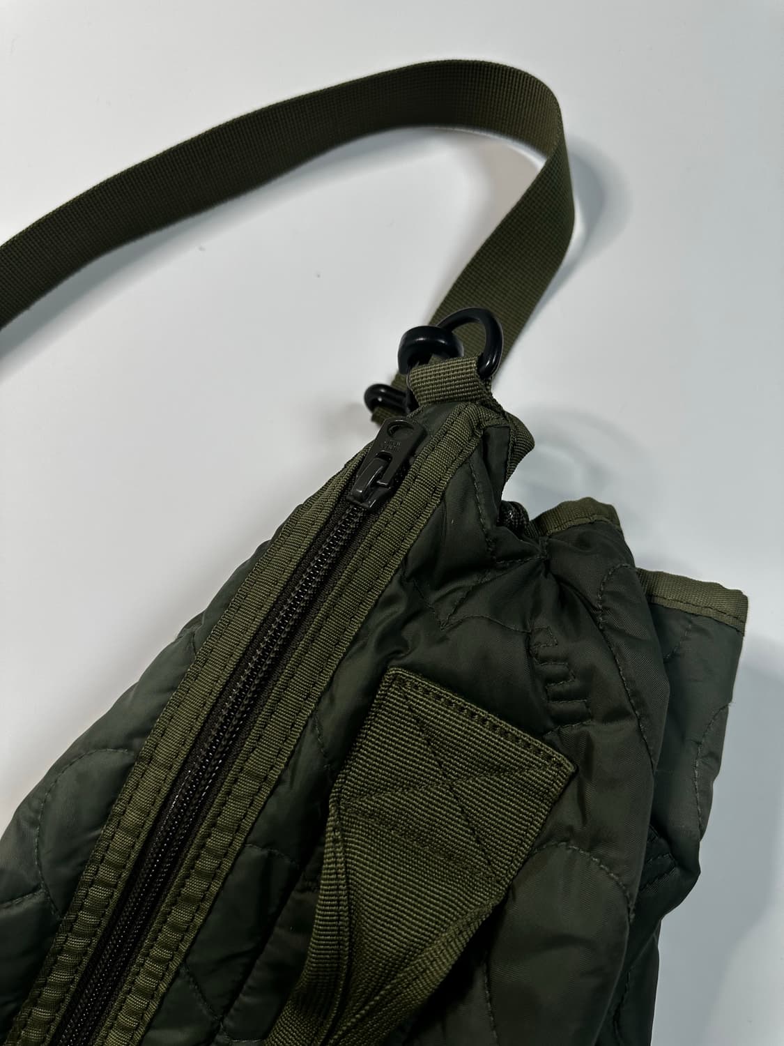 휴먼메이드 하트 퀄팅 본삭 올리브 드랩 상품이미지5