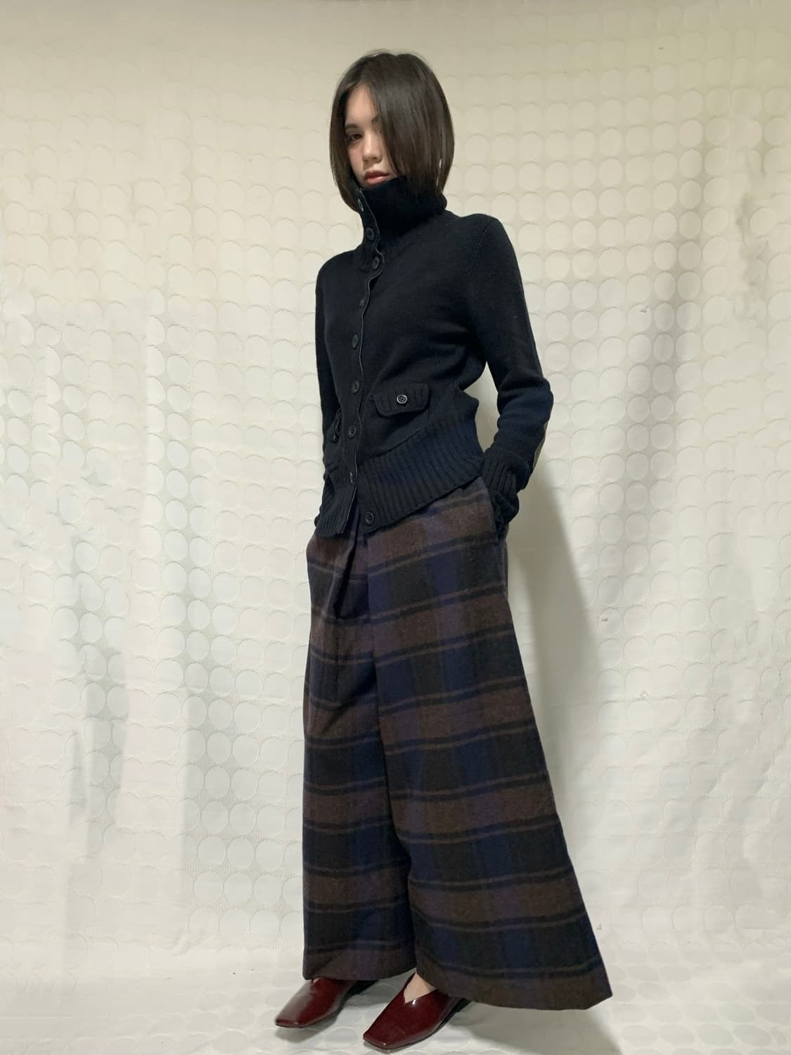 viviennewestwood울 스트라이프 와이드 팬츠 상품이미지3