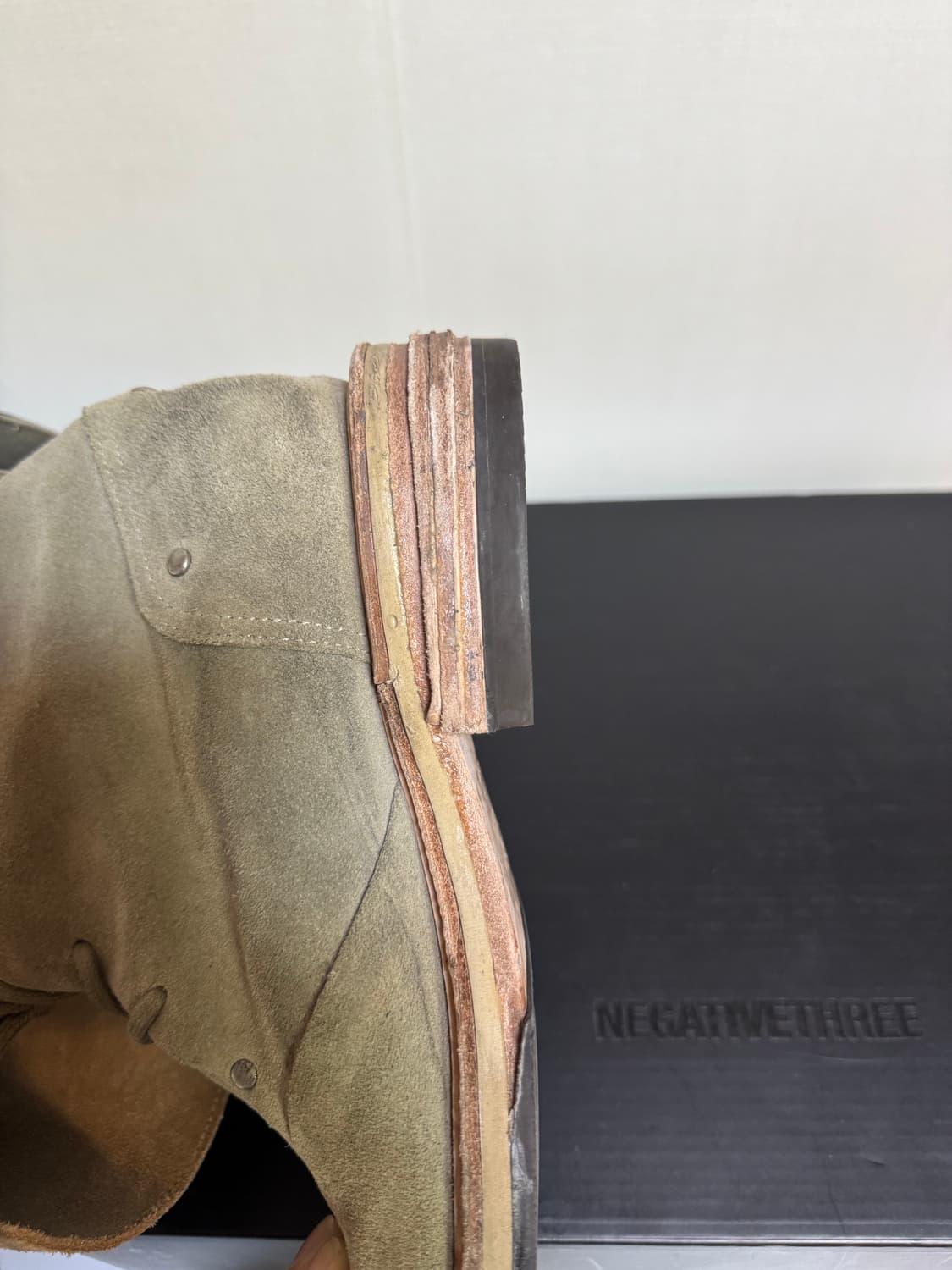 네거티브쓰리 Folded lace-up long boots_Sand 상품이미지10