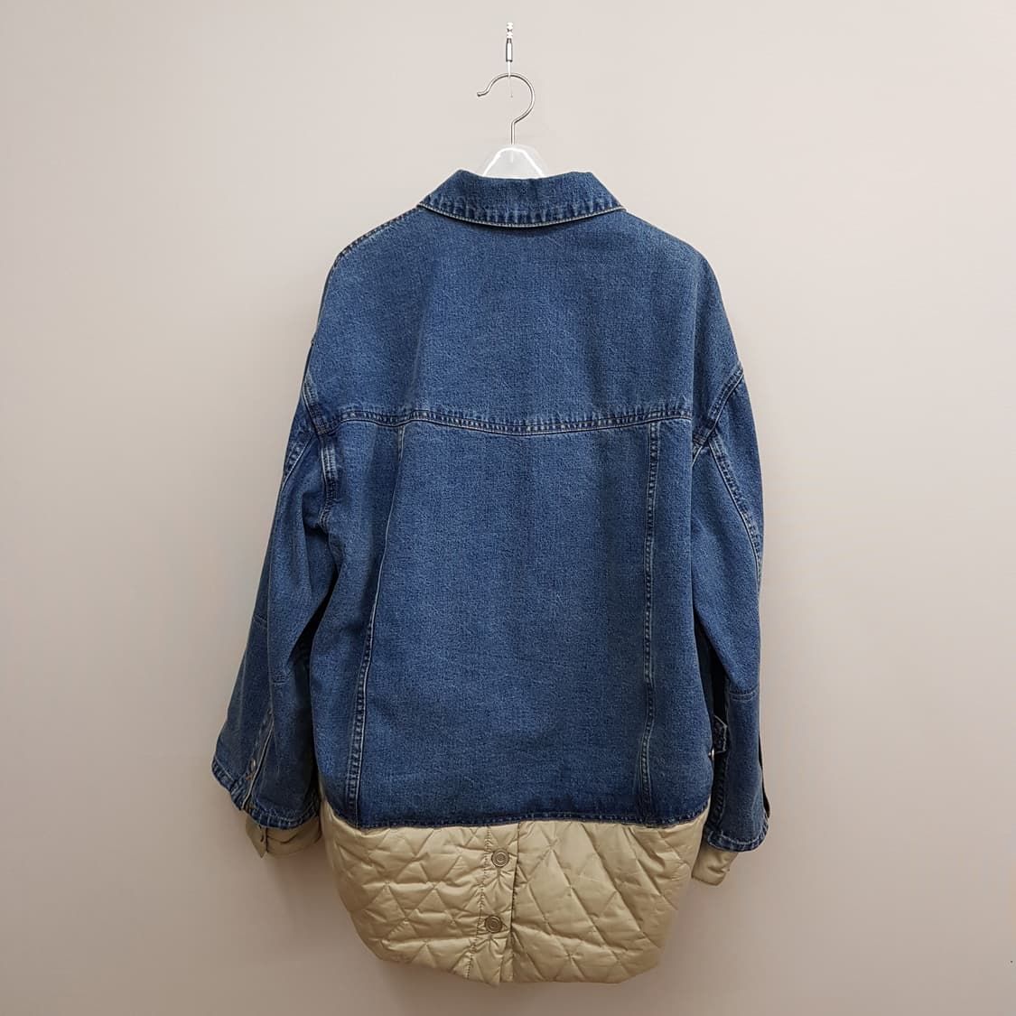 한섬 시스템 배색 퀼팅 오버핏 데님 자켓 82-94-160사이즈 상품이미지4