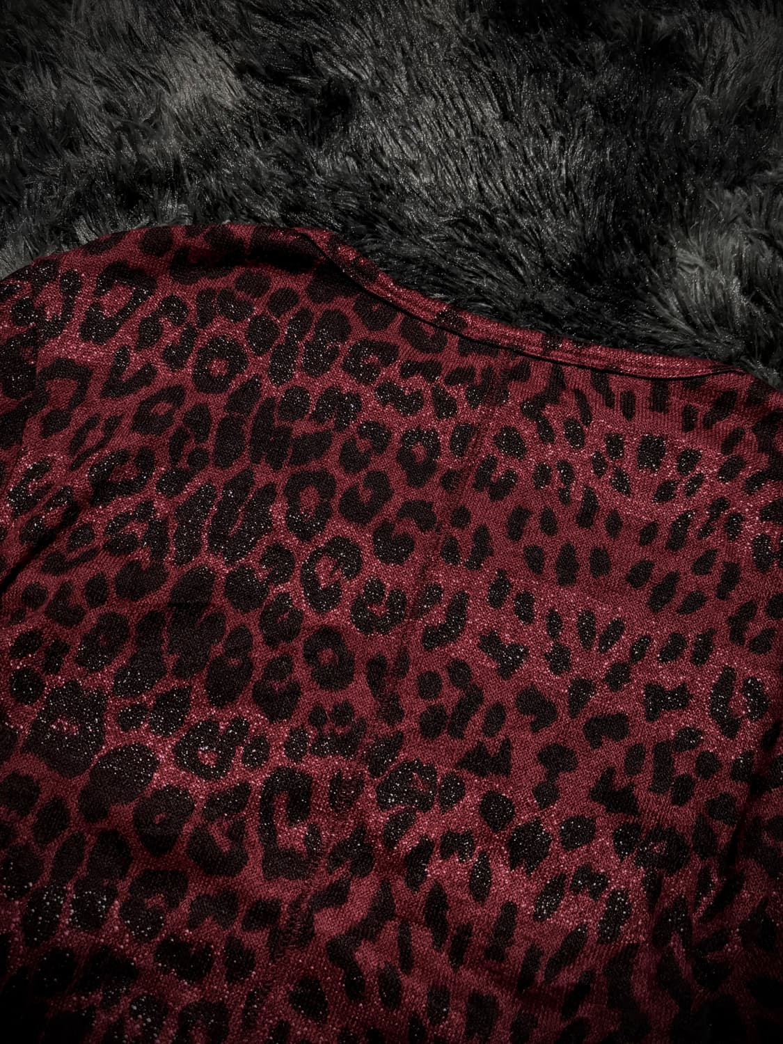 Xfrm 버건디 레오파드 글리터 롱슬리브 상품이미지6