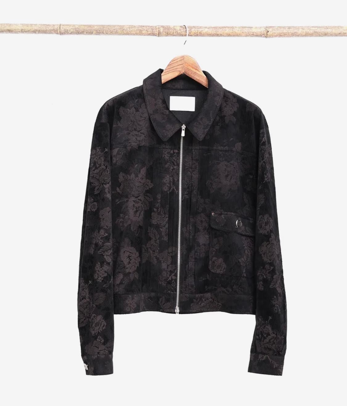 음양 플라워 코듀로이 트러커 블랙 1사이즈 상품이미지1