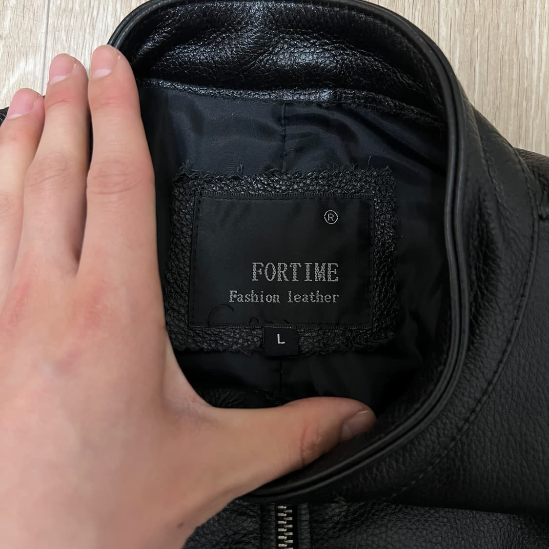 포타임 남성 천연 소가죽 바이커 가죽자켓 L/100 상품이미지4