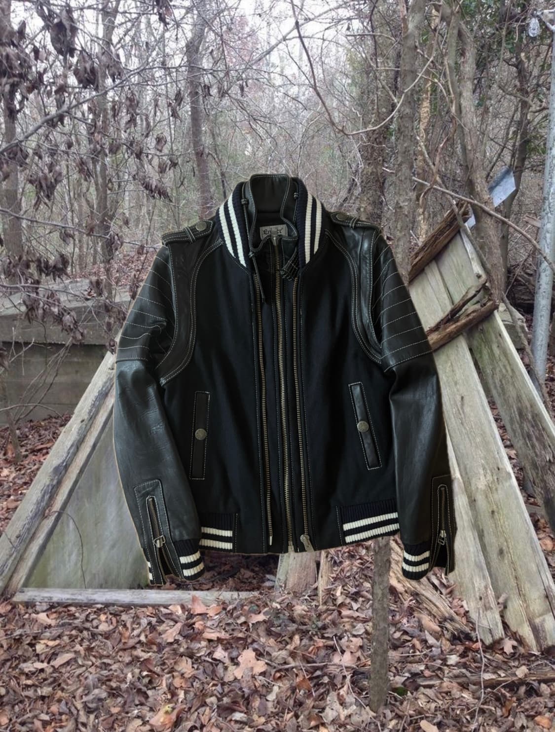 Leather wool Varsity Jacket 상품이미지1