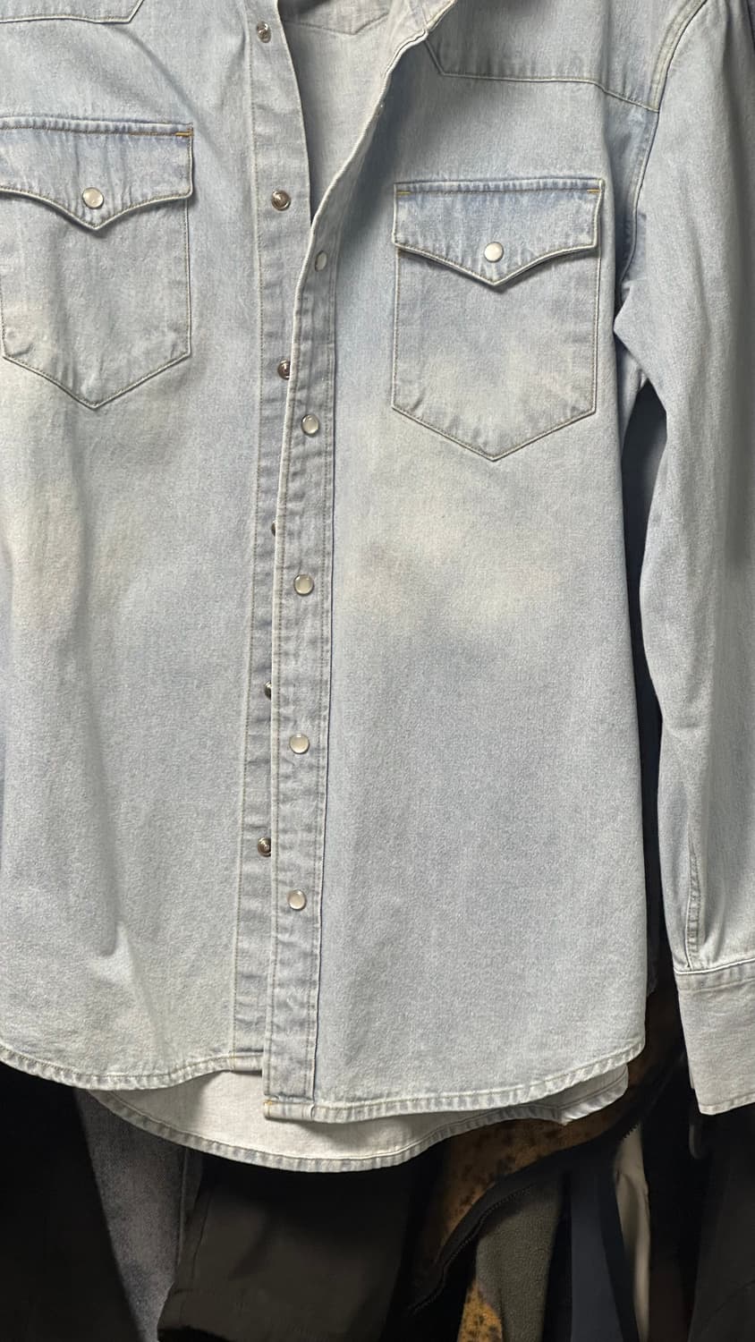 토니웩 웨스턴 데님 셔츠 연청 xl 상품이미지3