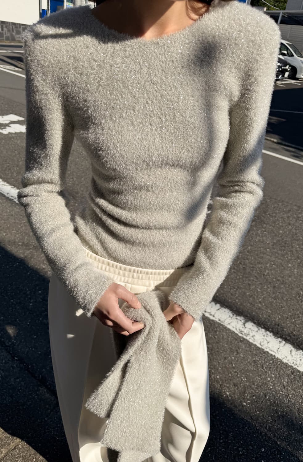 드래곤블루스 머플러 셋 메탈릭 풀오버 - 실버베이지 상품이미지4