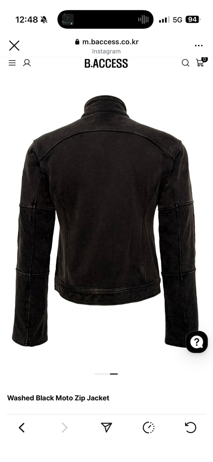 비엑세스 Washed Black Moto Zip Jacket  상품이미지3