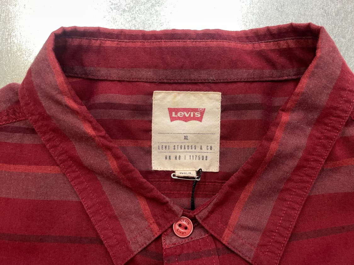 (XL) Levis 리바이스 스트라이프 반팔 셔츠 화이트탭 상품이미지10