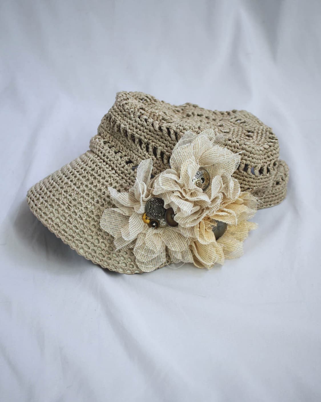3 flower-corsage brooch+ivory net cap 상품이미지5