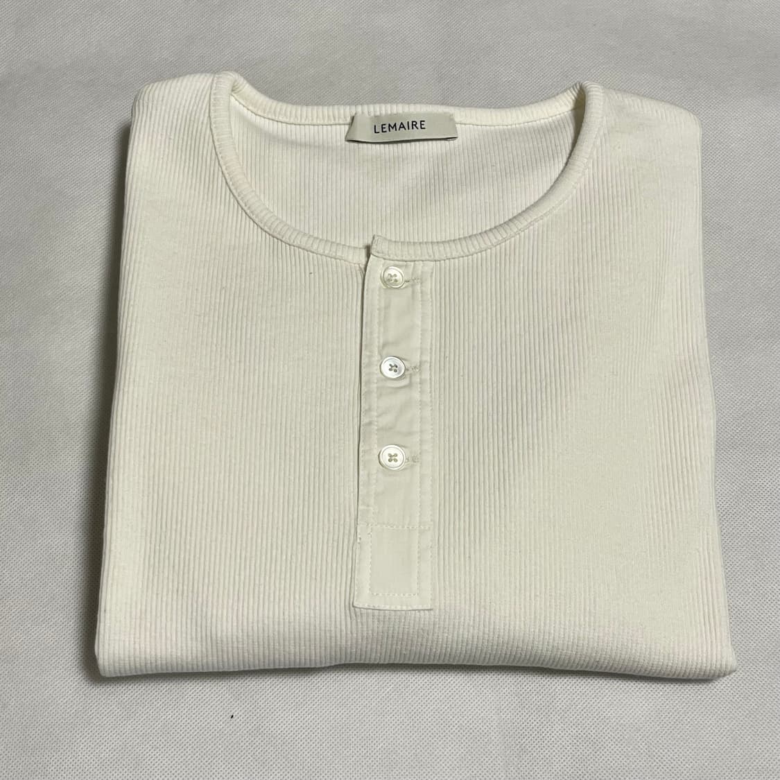 [M,L,XL]르메르 26ss RIB HENLEY 헨리 탑/밀크 상품이미지2