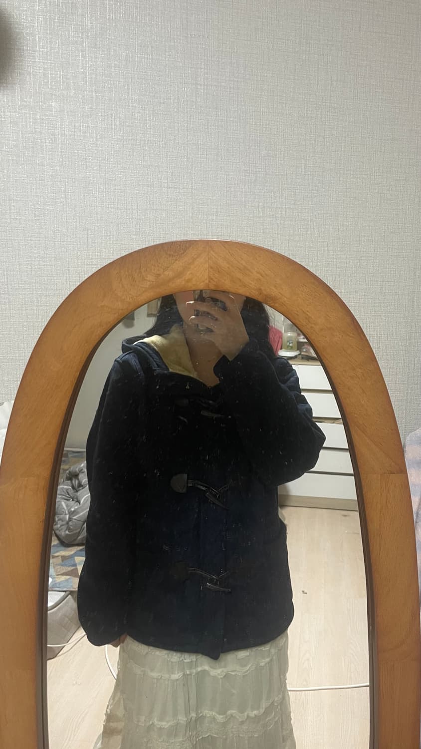 모리걸 빈티지 네이비 떡볶이 퍼 무스탕 💛💙 상품이미지7