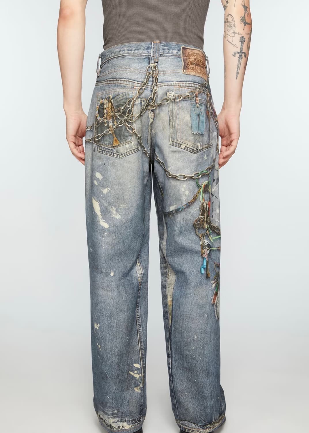 아크네 스튜디오 트롱프뢰유 키체인 데님팬츠 36 상품이미지2