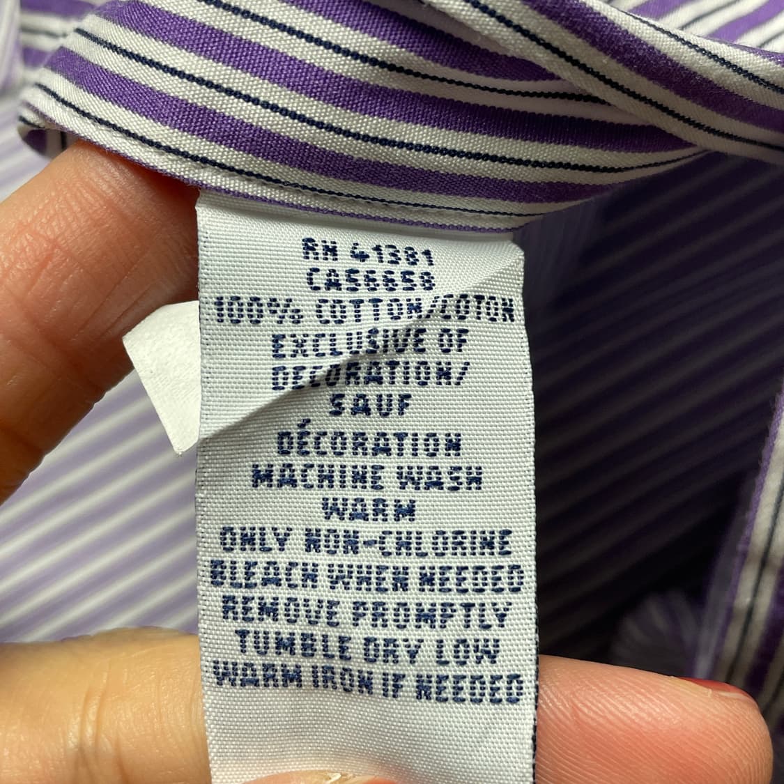 RALPH LAUREN 랄프로렌 빈티지 퍼플 스트라이프 코튼셔츠 상품이미지10