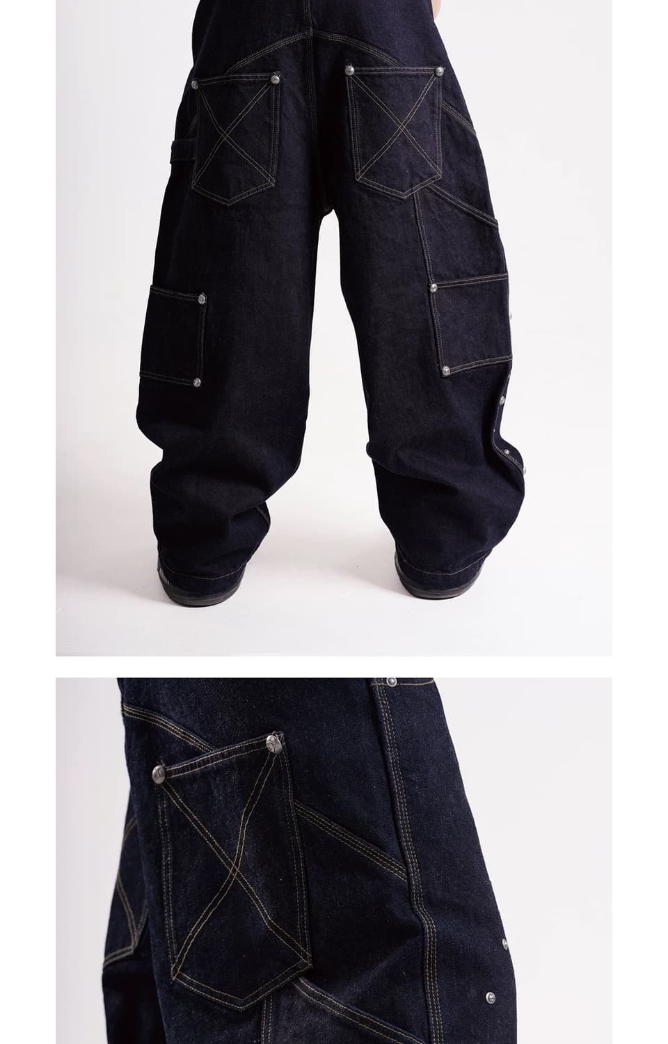 Full Stud Vintage indigo denim 상품이미지4