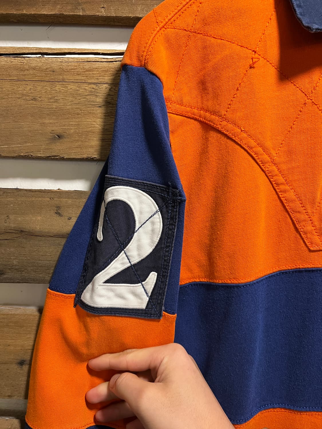 [L]폴로 랄프로렌 오렌지 네이비 럭비 티셔츠 상품이미지4