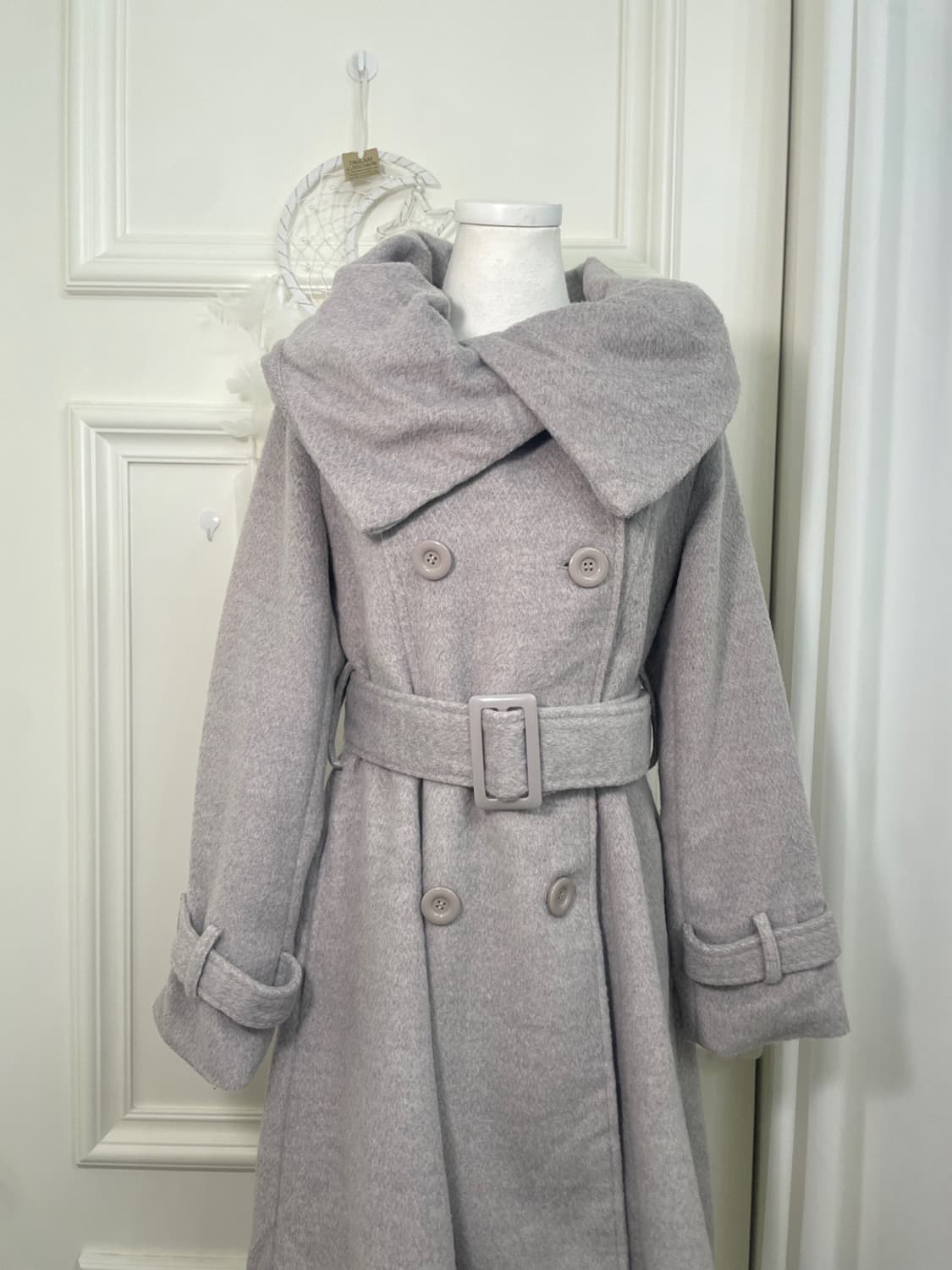 CECIL MCBEE gray big collar belt point c 상품이미지5