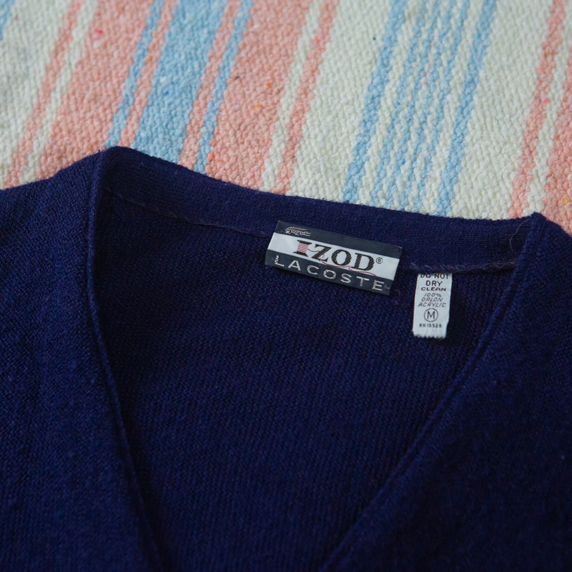 70s IZOD 라코스테 아크릴 가디건 네이비 상품이미지3