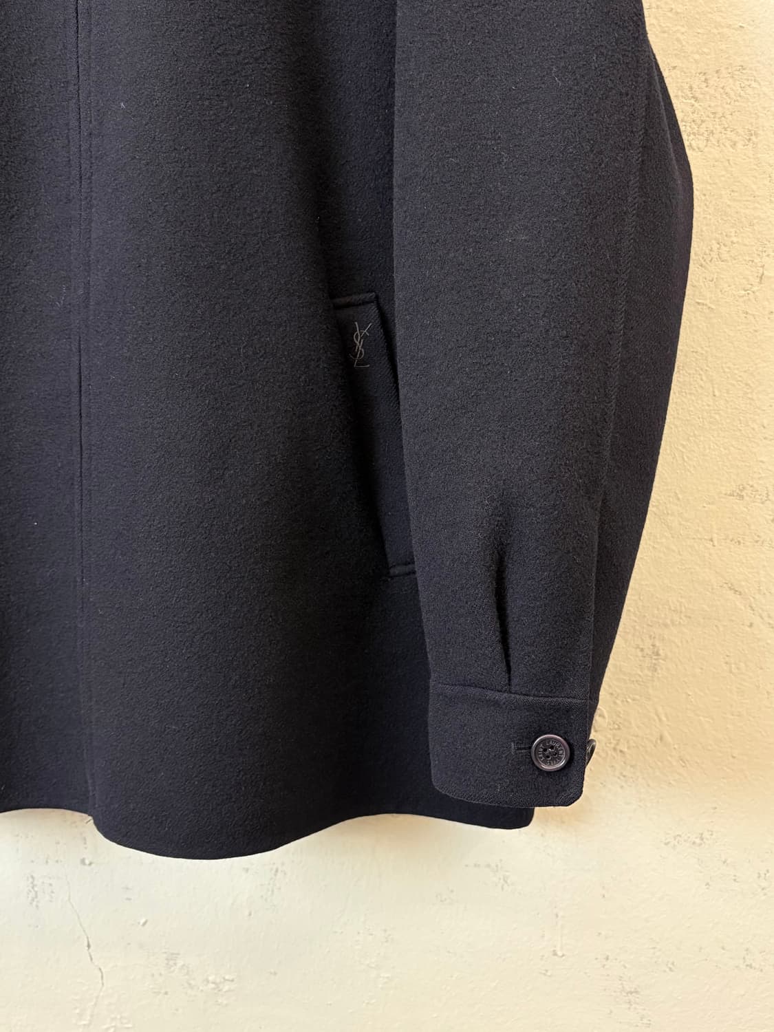입생로랑 90s 빈티지 집업 울 자켓 블랙 상품이미지3