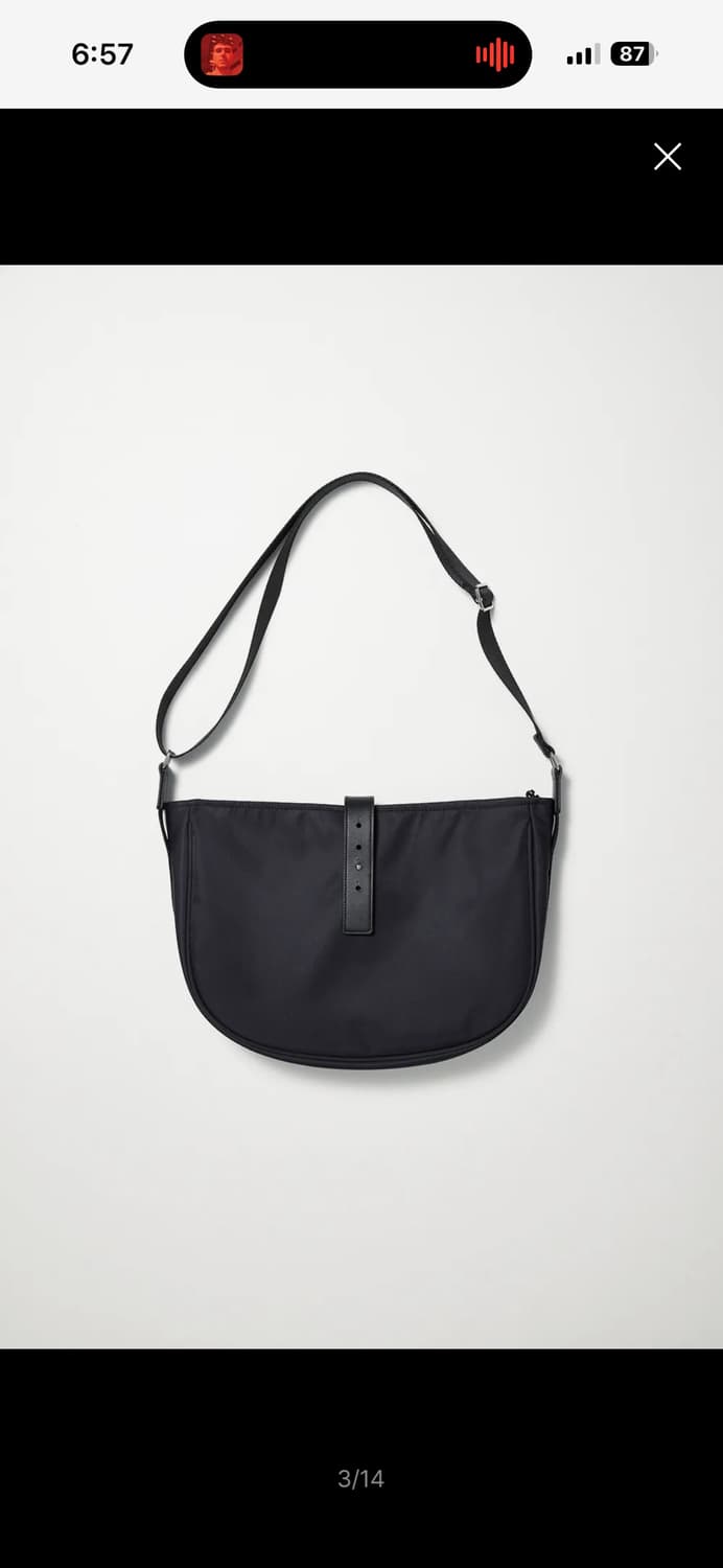 Wavy Bag Middle High Density Nylon BlacK 상품이미지2