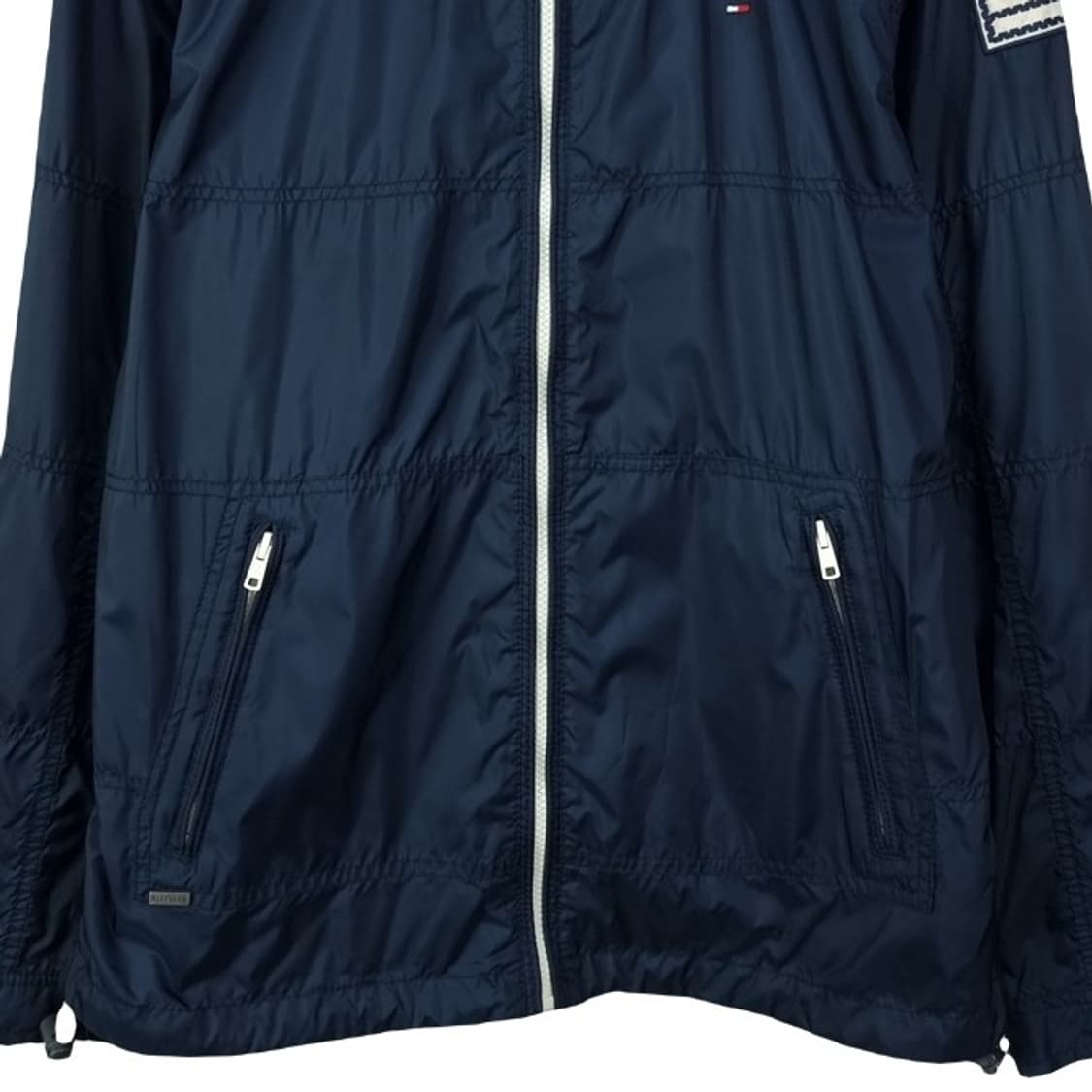 [타미힐피거] 로고 패치 후드 바람막이 자켓 네이비 M19266 상품이미지5