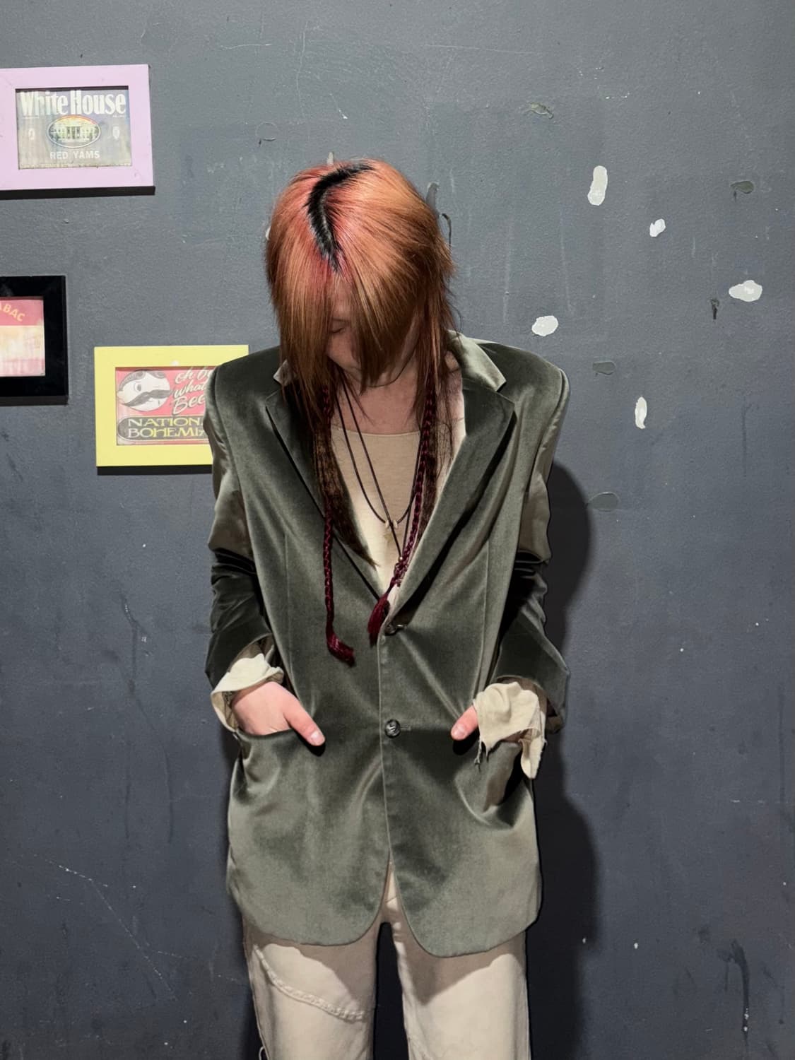 Olive Velvet Classic Blazer – Calvin Kle 상품이미지7