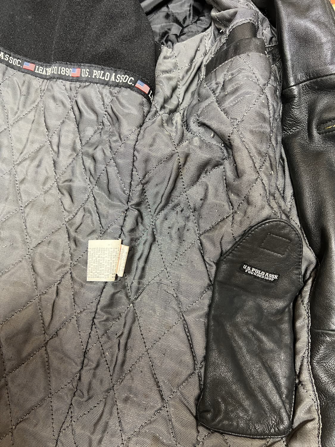 [L] US polo assoc 빈티지 양가죽 카코트 가죽자켓 블랙 상품이미지4