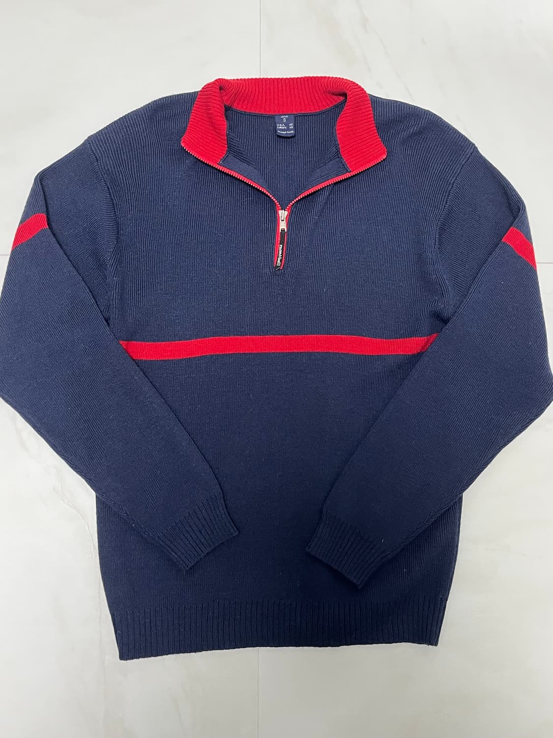 [S / 90] [몽벨 재팬 라인] 몽벨 위크론 울 하프집업 니트 스웨터 상품이미지1