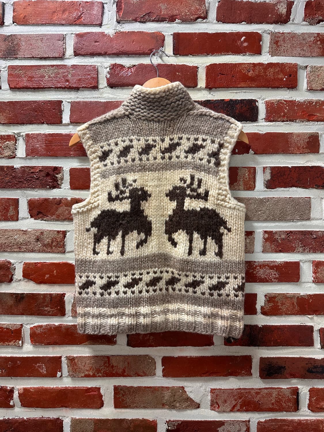 (OS)90s 캐나다 헤비울 코위찬 베스트 상품이미지5