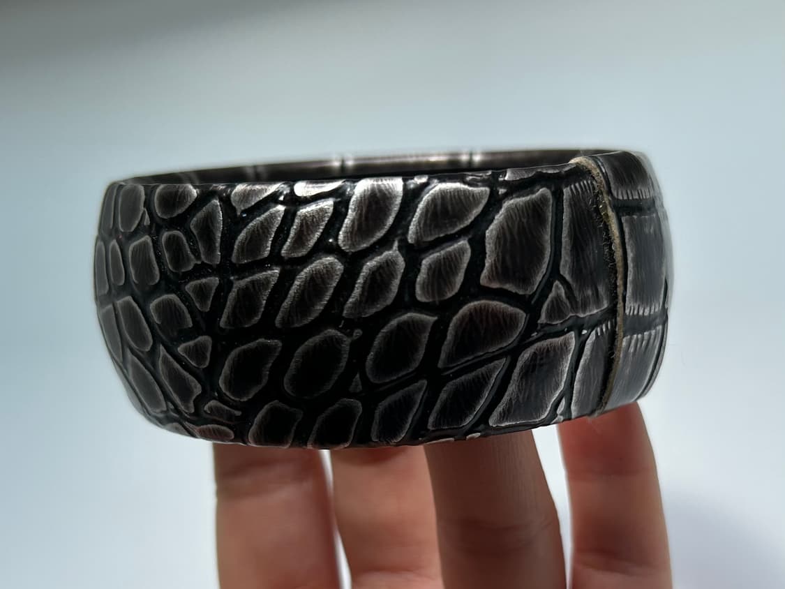 크로커다일 패턴 레더 뱅글 상품이미지2