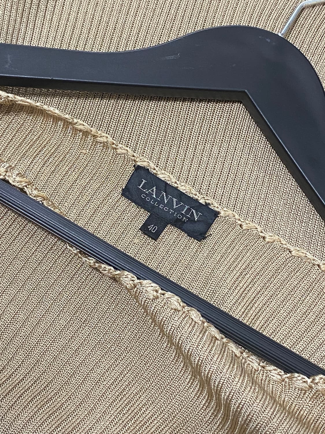 Lanvin 베이지 슬림핏 골지 반팔 니트 상품이미지8