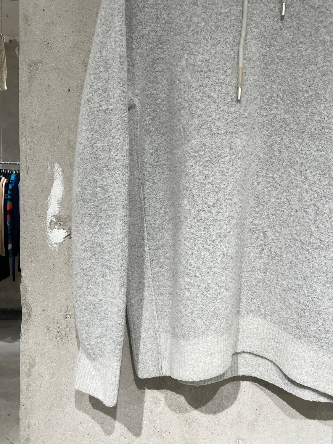 타임 옴므 그레이 울 부클 후디 상품이미지4