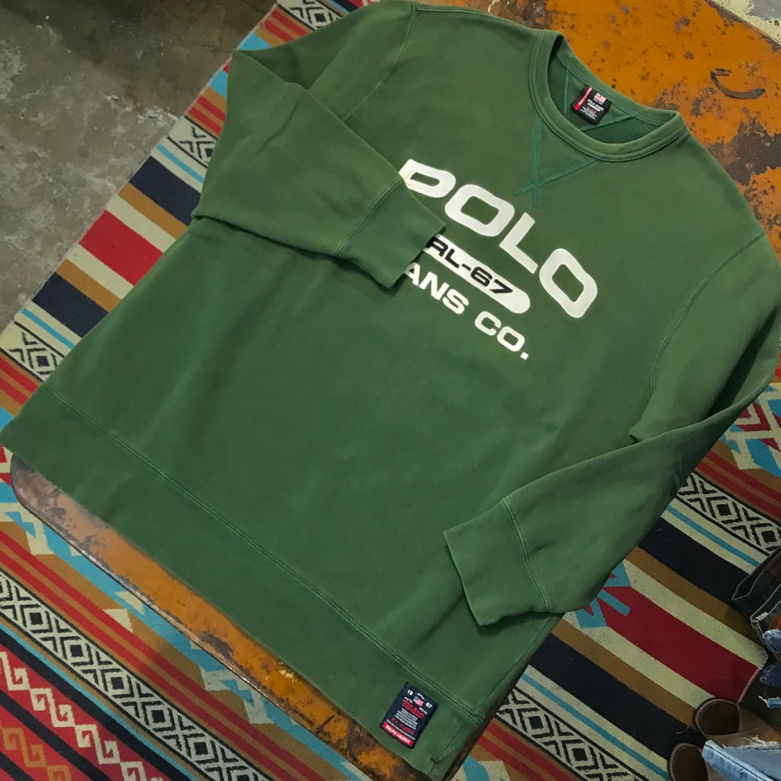 폴로 진 에이징 그린 기모 스웨트셔츠 맨투맨 남성 115 빅사이즈  상품이미지2