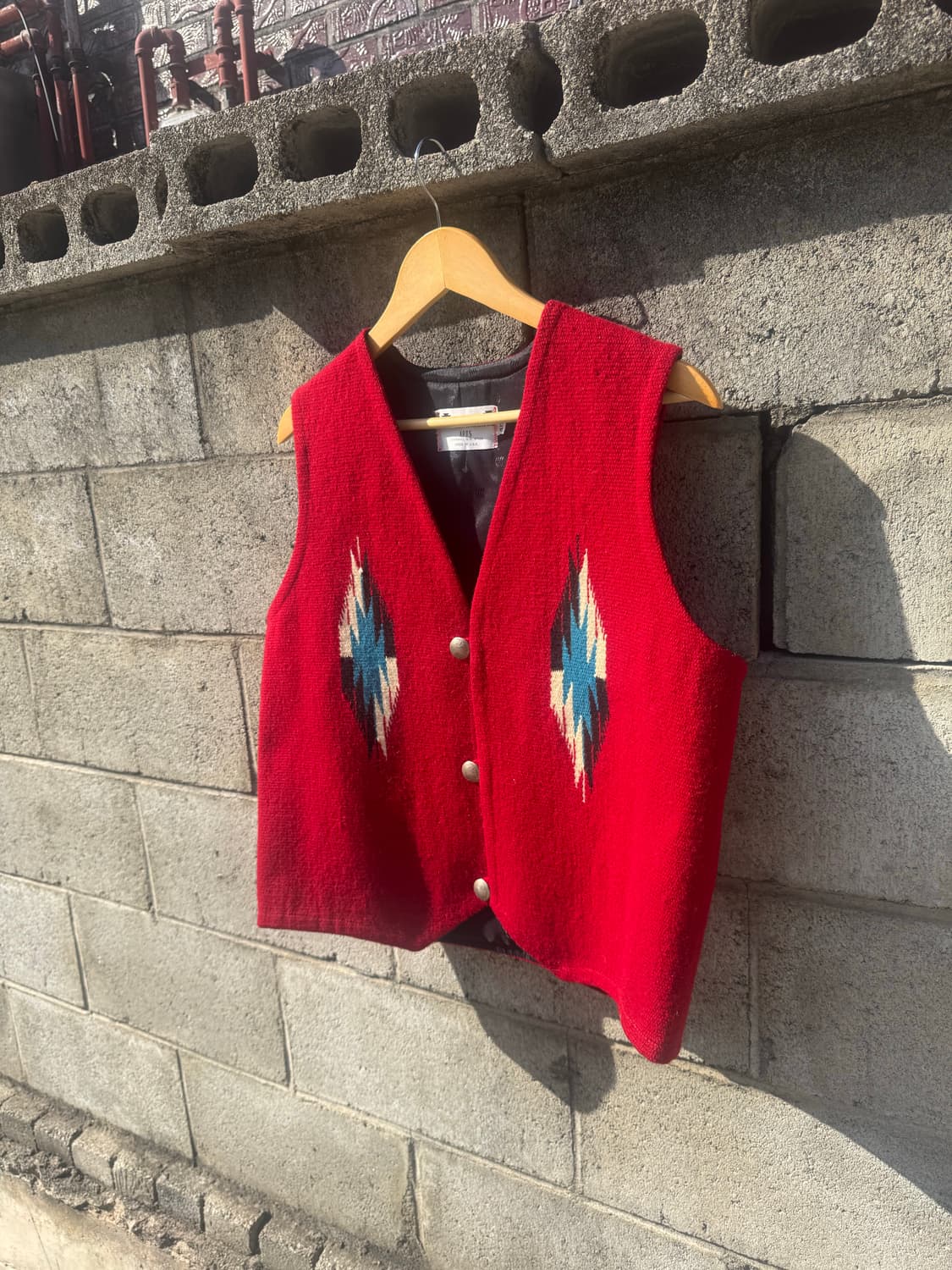 90s 센티넬라 빈티지 핸드 우븐 울 웨스턴 오르테가 치마요 베스트 조끼 상품이미지3