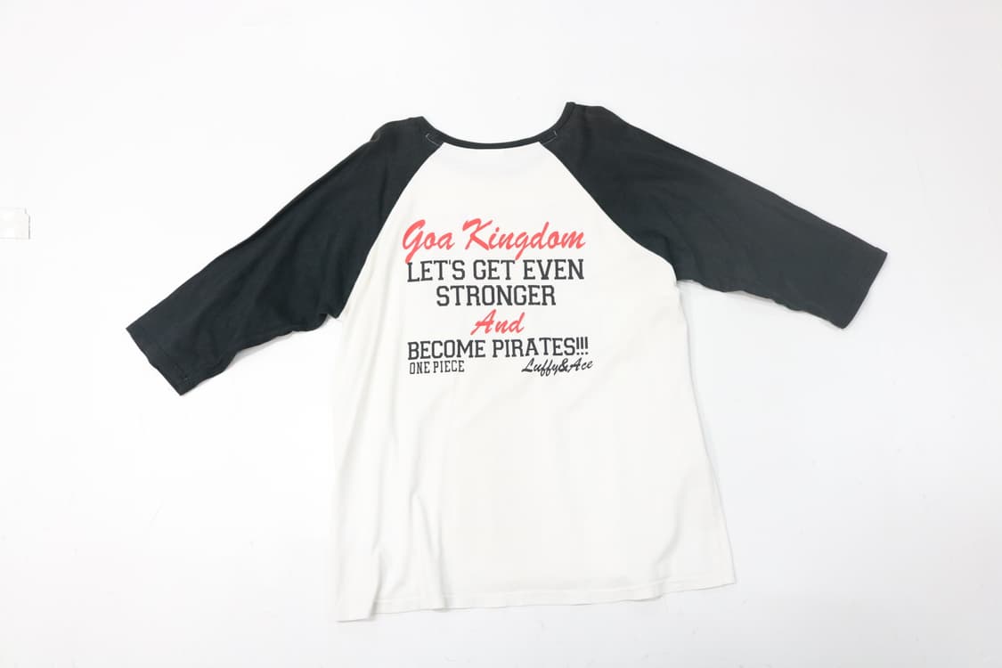 원피스 루피 & 에이스 고아 왕국 빈티지 래글런 7부 티셔츠 (LL) 상품이미지7