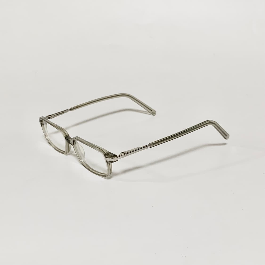 986 데드스탁 빈티지 스몰사이즈 소두안경 직사각형 투명 그레이 뿔테안경 상품이미지3