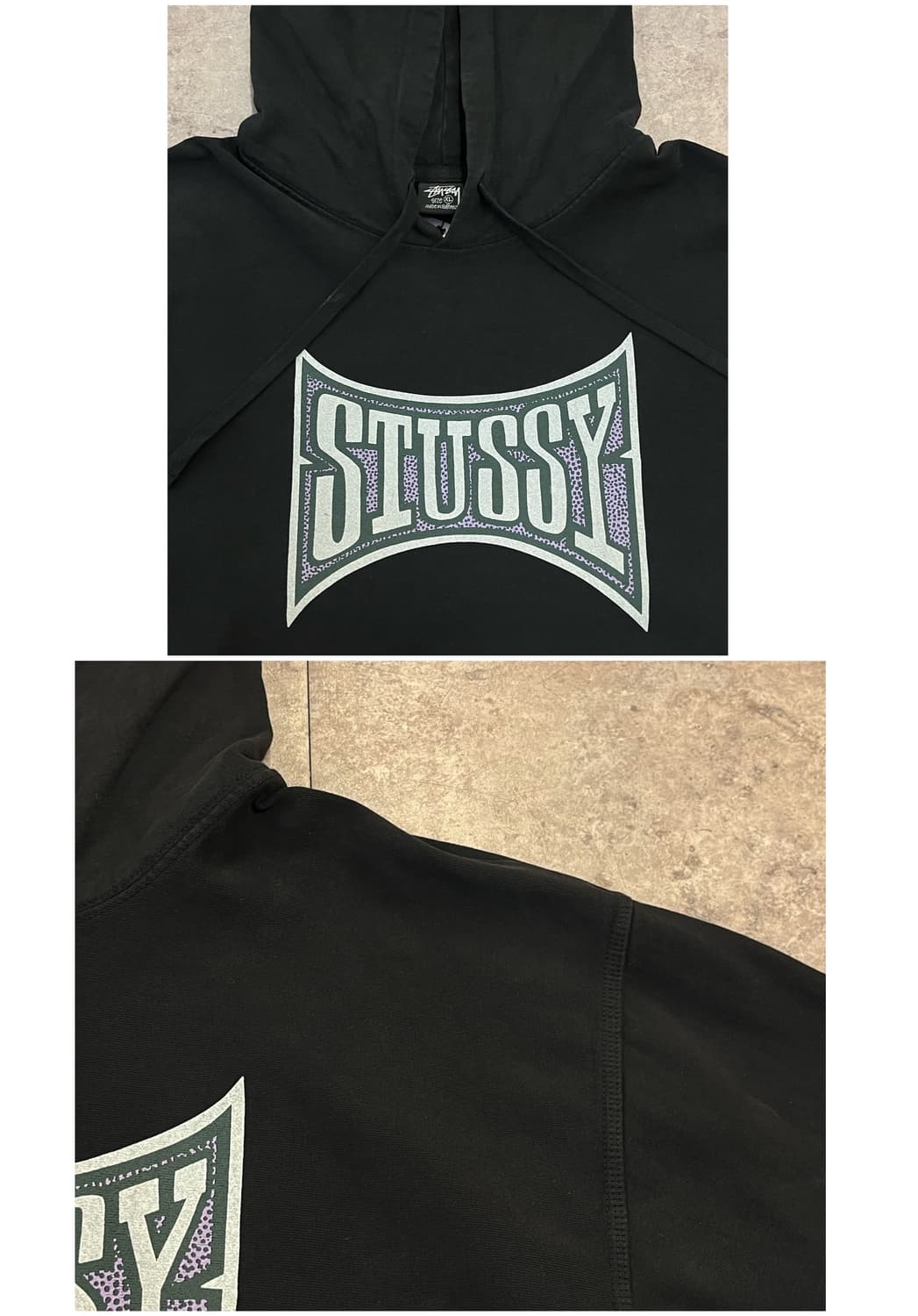 스투시 챔피언 피그먼트 다이드 기모 후드티 블랙 XL #csz2191  상품이미지5