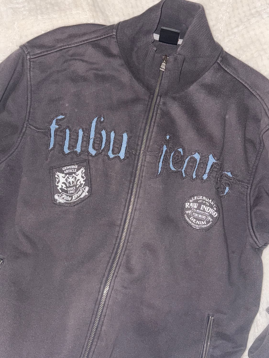 후부 빈티지 코튼 집업 져지 상품이미지1