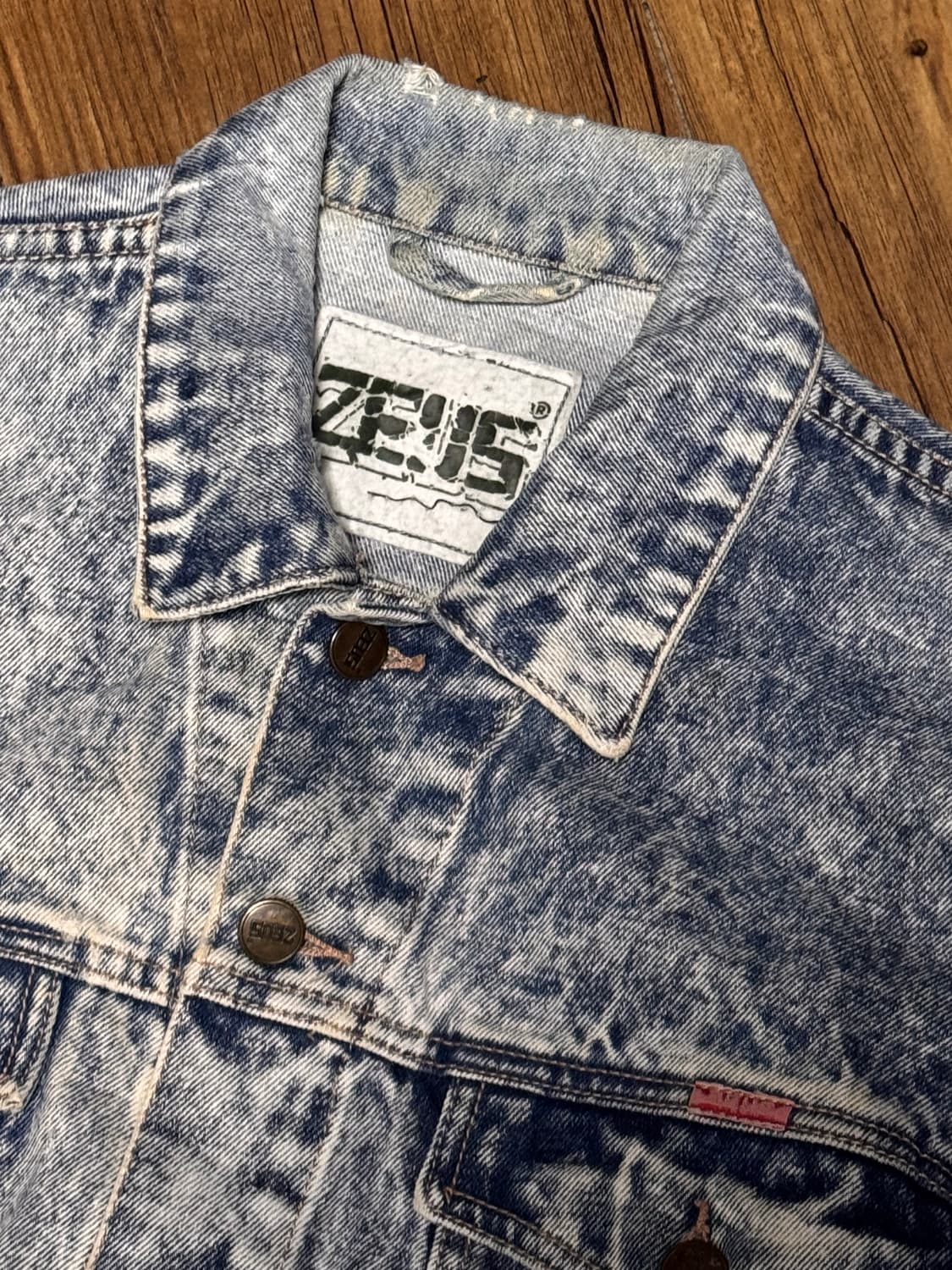 [L] 제우스 빈티지 스톤 워싱 데님 청 자켓 상품이미지5