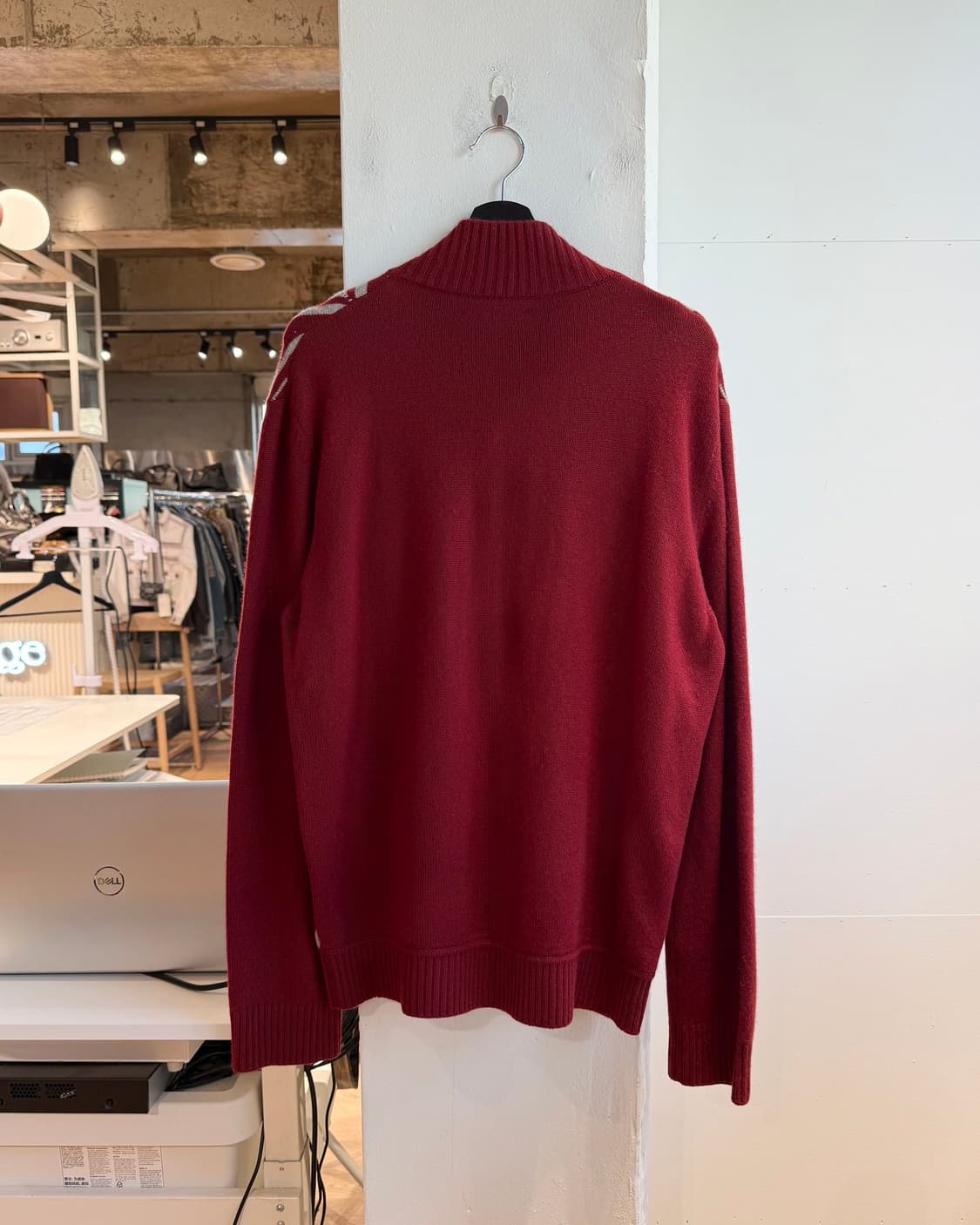 에르메스 레드 울 패턴 가디건  상품이미지7