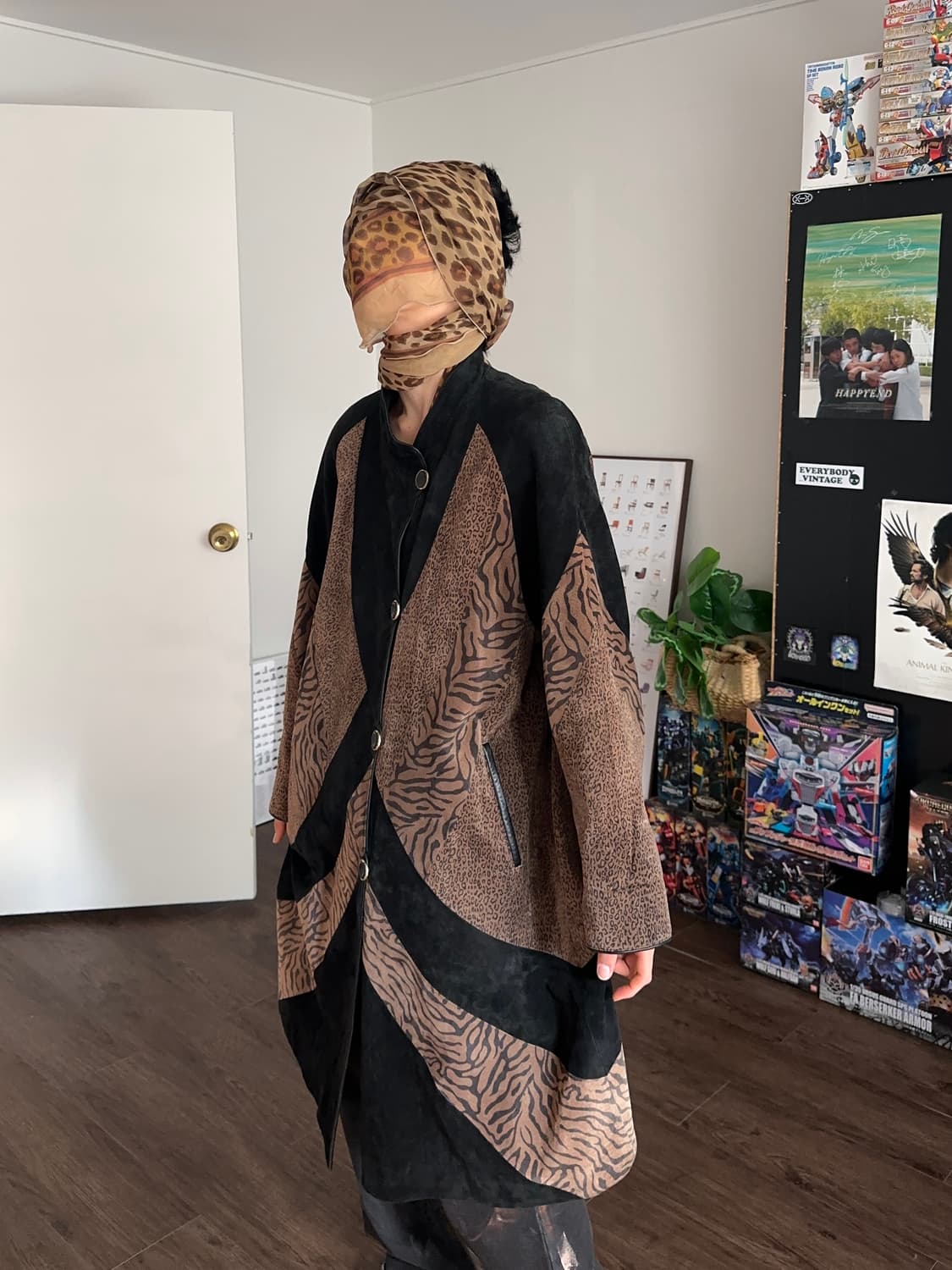 Pielita by Moonbat 레오파드 믹스 피그레더 코트 상품이미지3