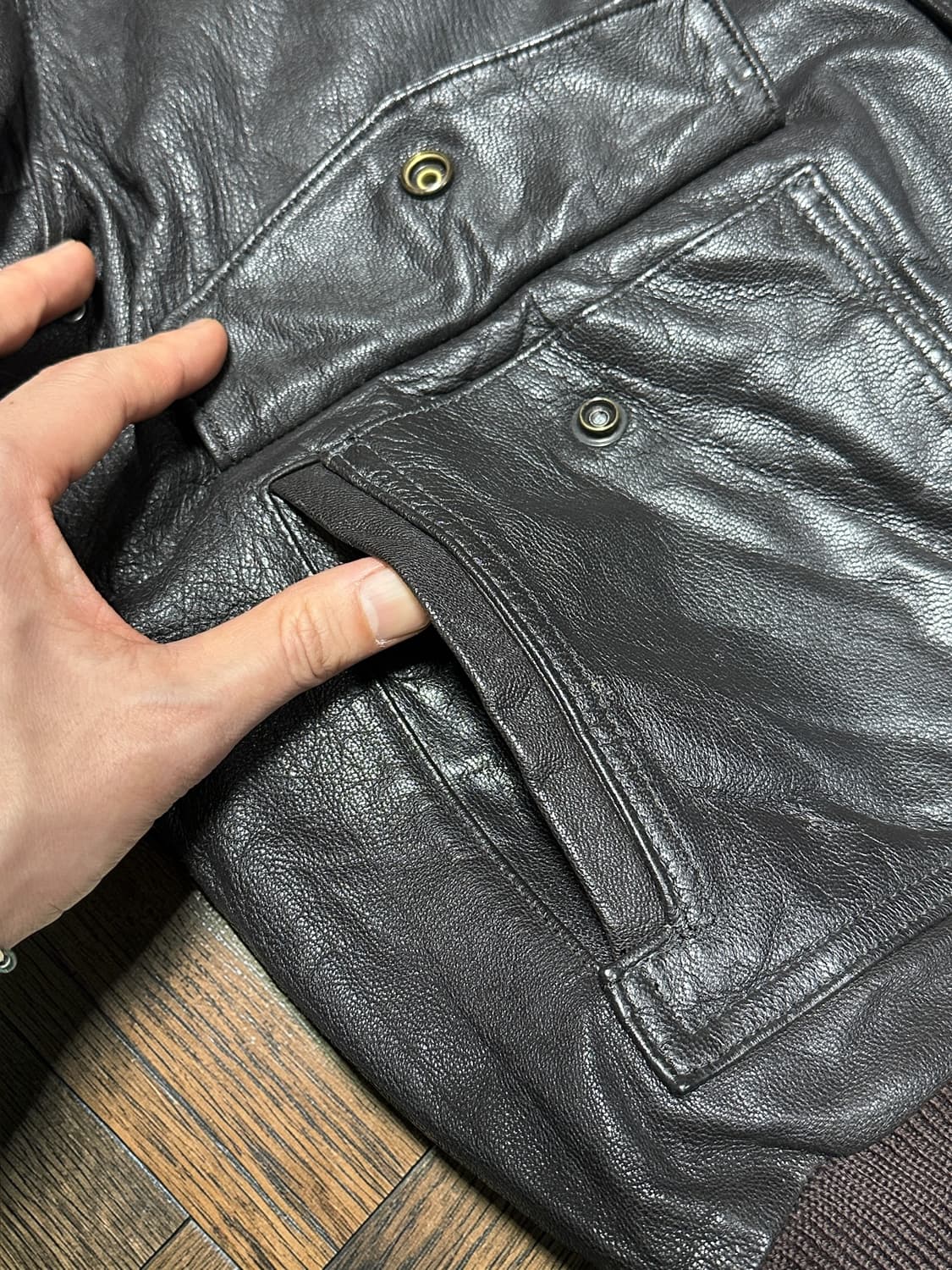 LL Bean 빈티지 A-2 자켓 goat skin 상품이미지4